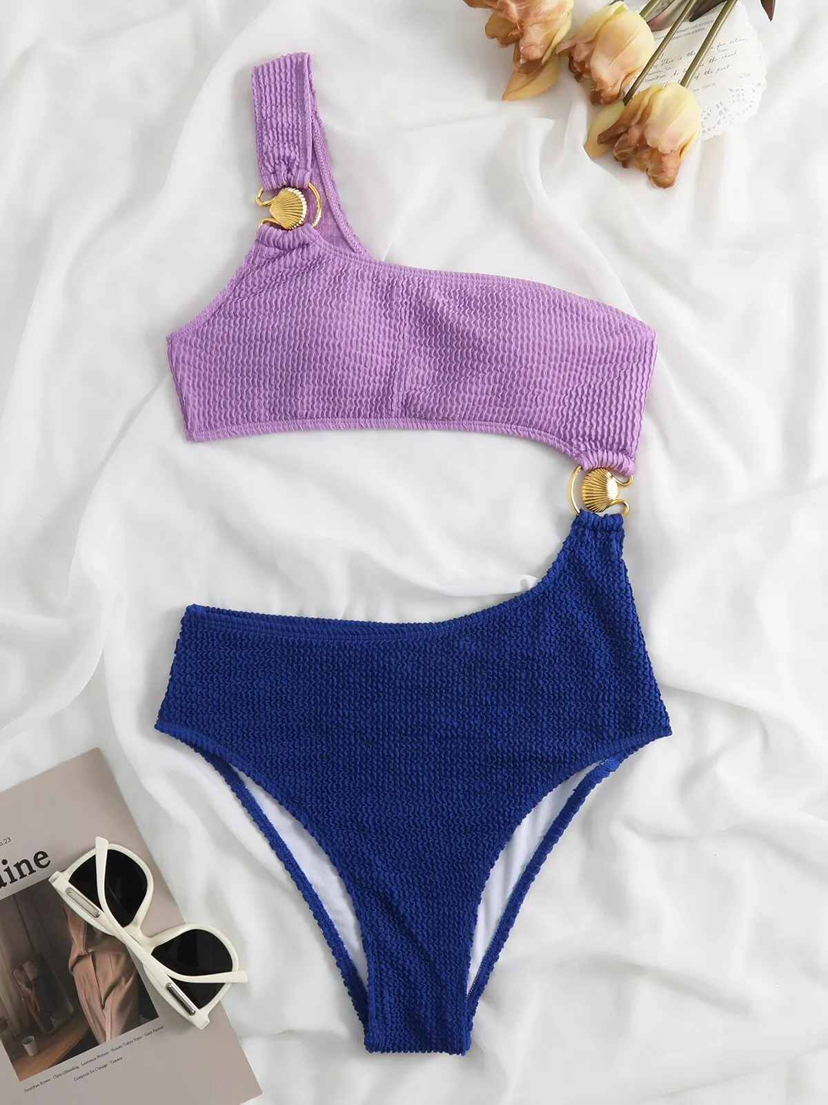 Znbbw Women Sexy One Piece Swimsuits Female One Shoulder Monokini High Waist Swimming Suits 2023 Swimwear Beachwear Beach Bodysuit - Image 4