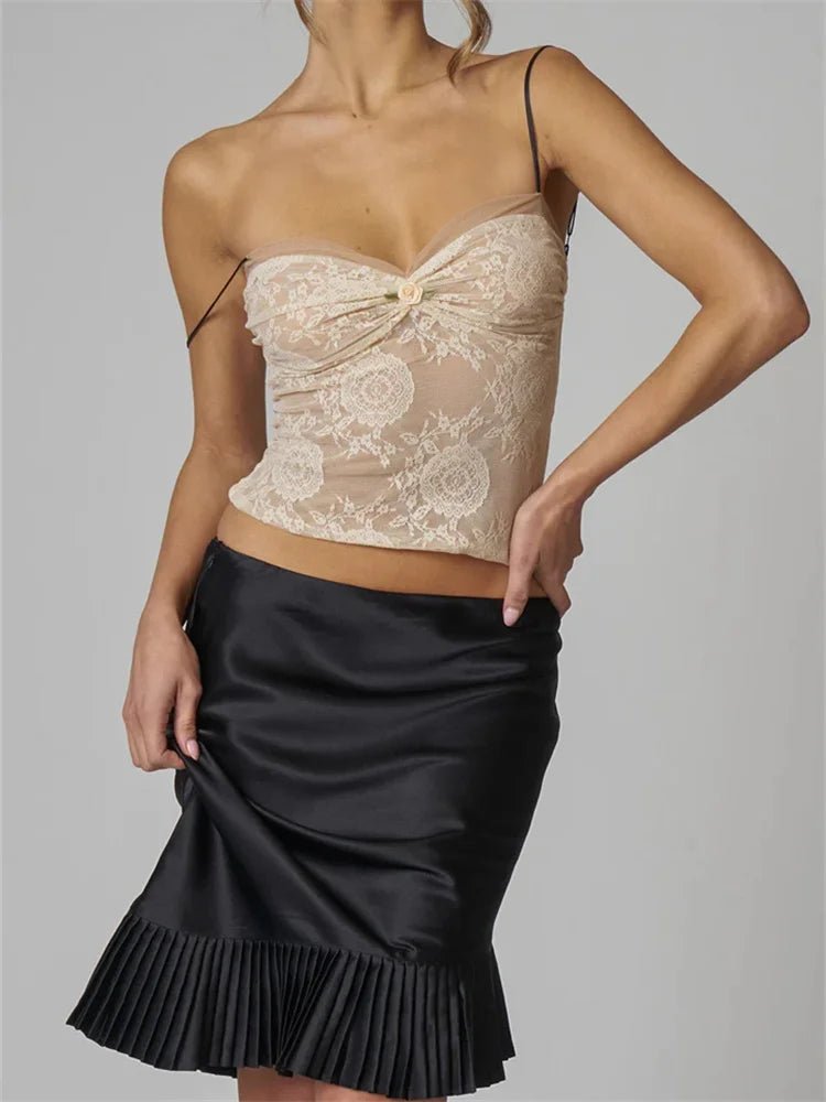 Znbbw Women Y2k Spaghetti Strap Crop Tops Fairycore Slim Fit Mesh Backless Sleeveless Tank Top Aesthetic Low Cut Tee Vest - Image 6