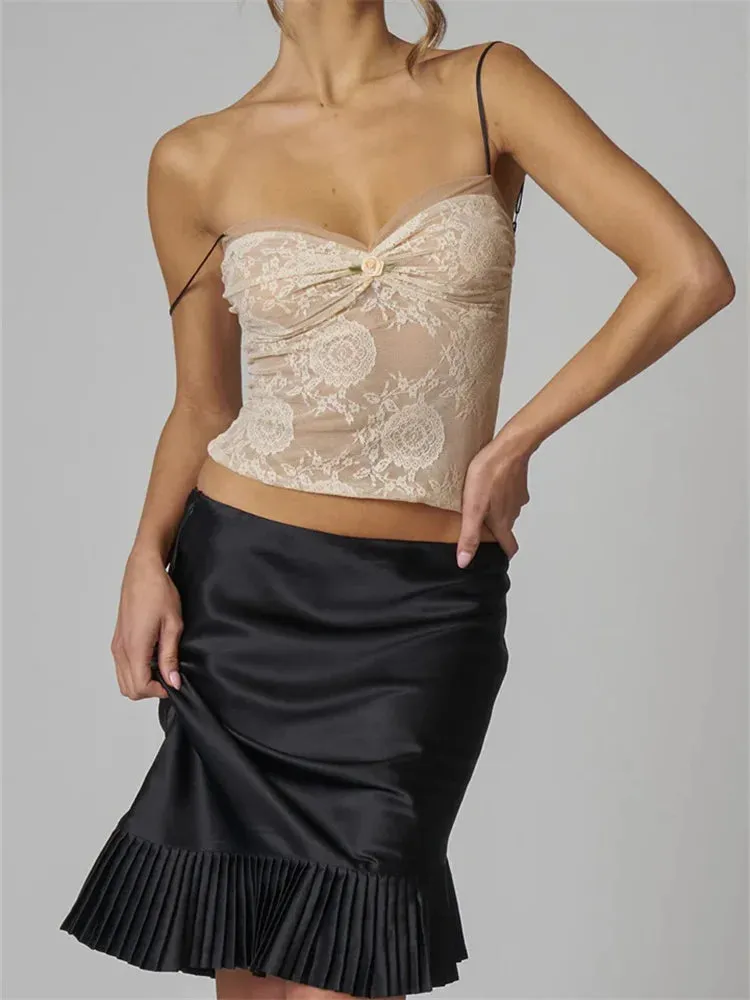 Znbbw Women Y2k Spaghetti Strap Crop Tops Fairycore Slim Fit Mesh Backless Sleeveless Tank Top Aesthetic Low Cut Tee Vest 0410 - Image 6