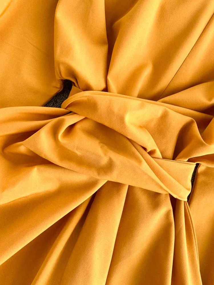 Znbbw Women's Shirt Spring Summer Tide Ins Super Fire Lacing Waist Lady Temperament Flare Sleeve Solid O-Neck Blouse Wild Top ML649 - Image 4