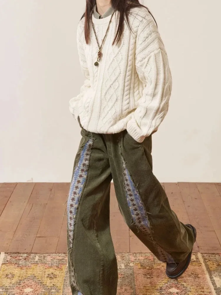 Znbbw Vintage Pantalones De Mujer Patchwork High Waist Casual Loose Design Pants for Women Spring Autumn All Match Clothing - Image 4