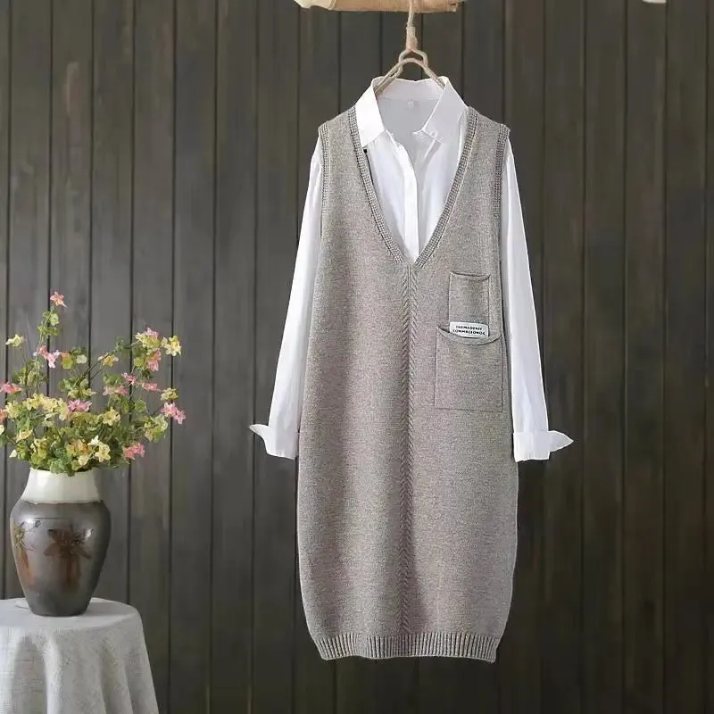 Znbbw style knitted vest women autumn and winter Korean versatile casual camisole medium length sleeveless sweater vest female - Image 7