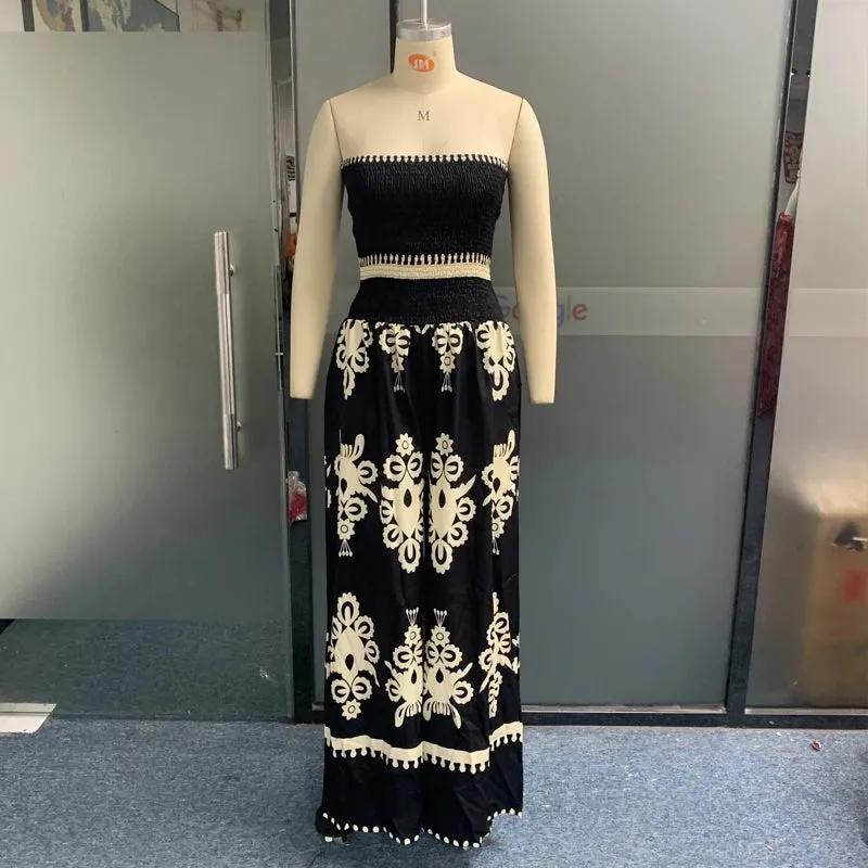 Znbbw Women Jumpsuit Fashion Sexy Print Sleeveless Nipped Waist Loose With Pockets Wide Legs Pants Romper High Streetwear - Image 5