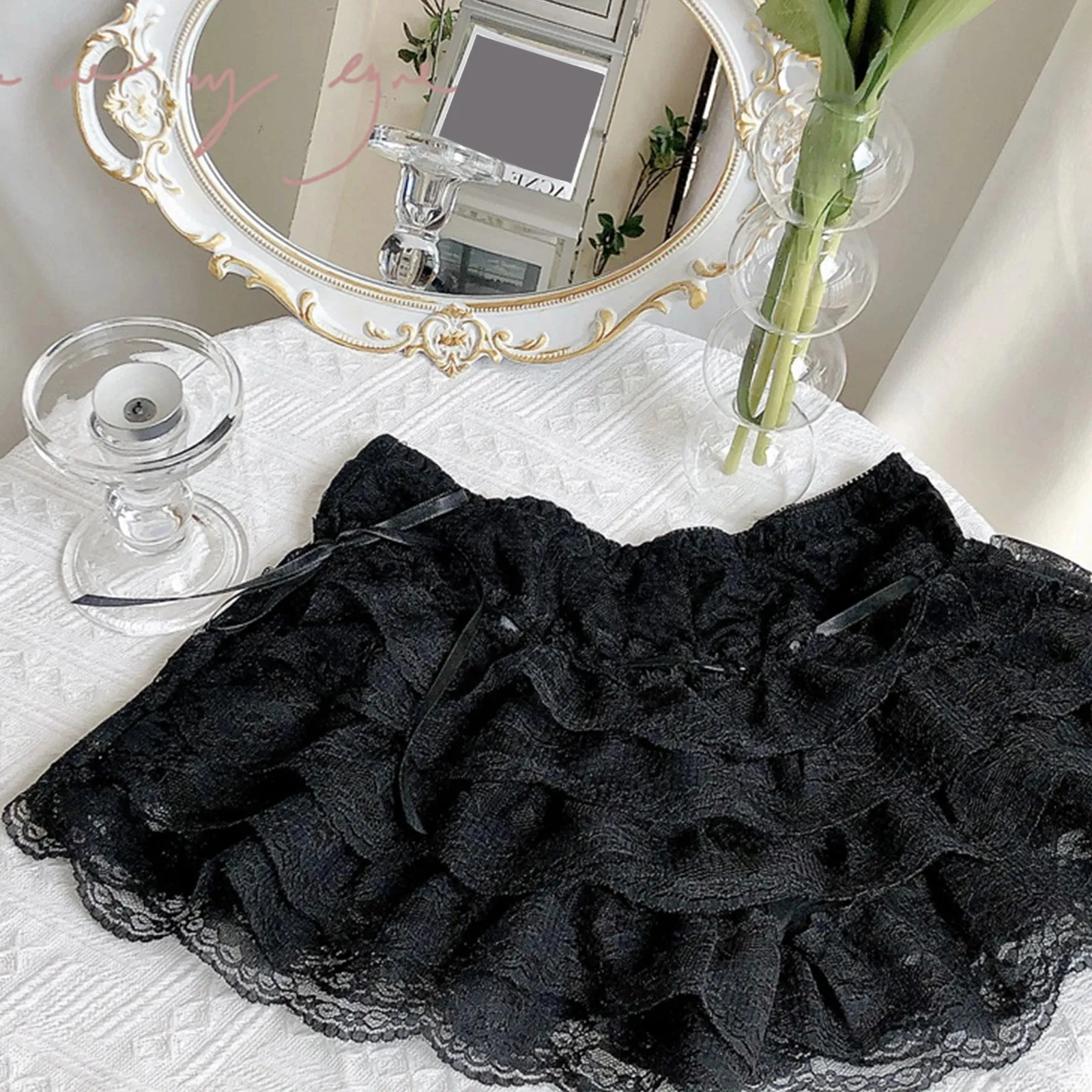 Znbbw Women Summer Lace Ruffle Bloomers Shorts Coquette y2k Kawaii Lolita Layered Pants Panties Booty Shorts Sweet Safety Shorts - Image 6