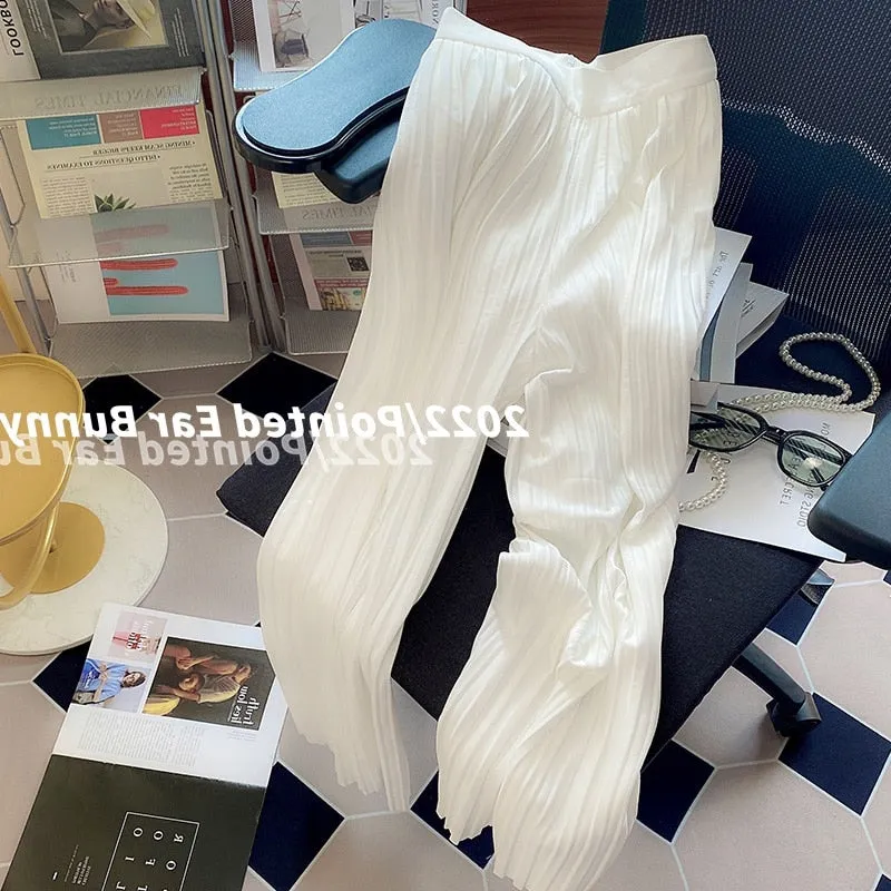 znbbw Women's Pantsuit Set Fashion Simple Solid Color Camis Loose Wide leg Pants Tops + Trousers 2 Piece Set Summer Casual Outfits - Image 4