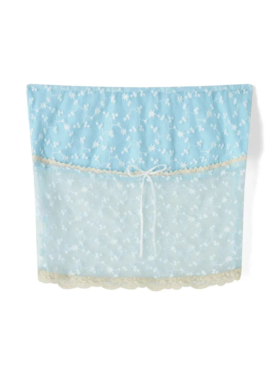 Znbbw Womens Y2k Sheer Lace Frill Strapless Tube Crop Tops Fairy Grunge Sleeveless Summer Sexy Bandeau Vest Top Streetwear 0410 - Image 6