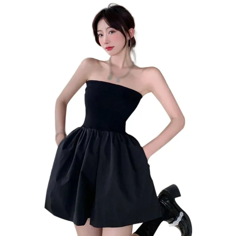 Znbbw Women's Shorts Waist Thin Temperament Korean Version Of High Waist Casual Tube Top Joint Shorts