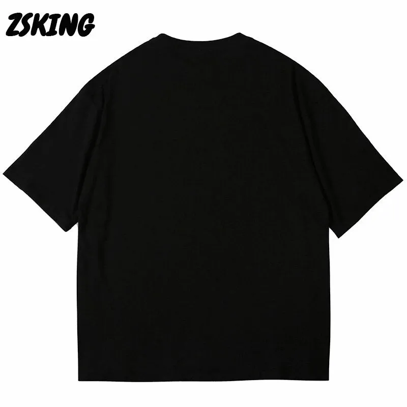Znbbw Hip Hop Men's Short Sleeve T Shirt Vintage Character Shadow Print T Shirt 2023 Streetwear Harajuku Casual Cotton T Top - Image 2