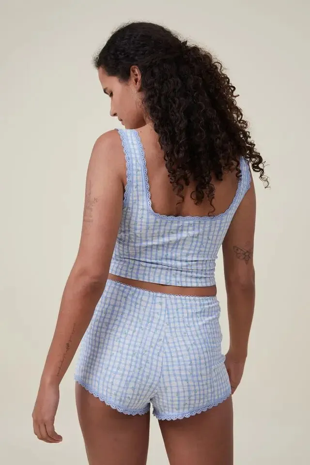 Znbbw Aesthetic Sweet Outfits Sets Grunge Fairycore Lace Trim Floral Sleeveless Tank Top+Shorts 2000s Retro 2 Piece Set Streetwear - Image 4