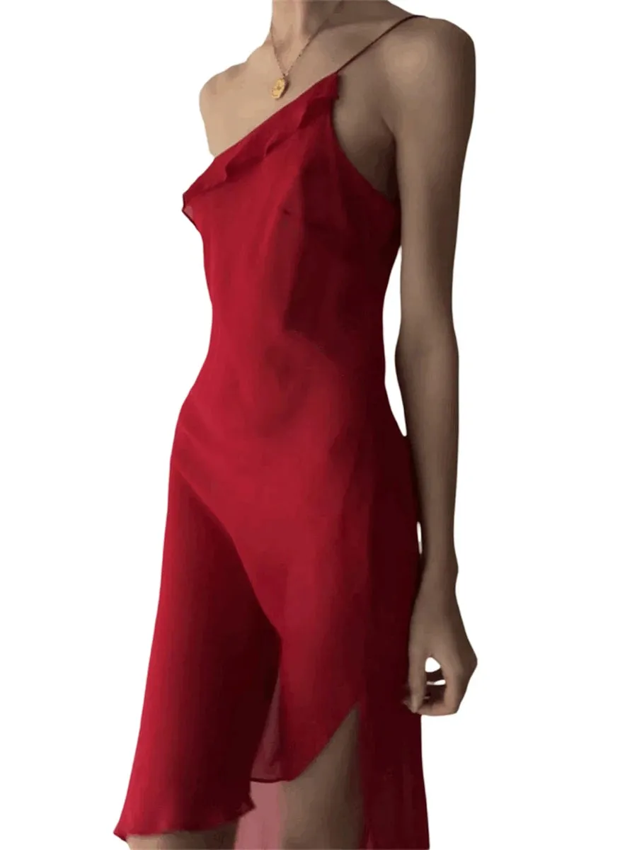 Znbbw Women Sexy Sleeveless Ruffle Mini Dress Sleeveless Short Dress Cutout Backless Slip Mini Dress Clubwear - Image 5