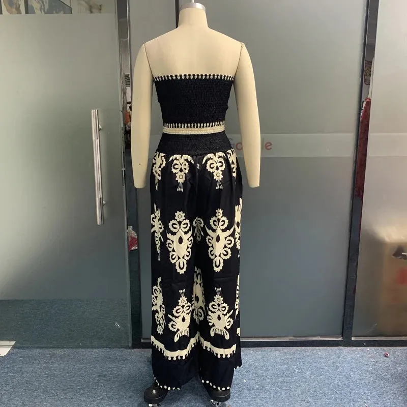 Znbbw Women Jumpsuit Fashion Sexy Print Sleeveless Nipped Waist Loose With Pockets Wide Legs Pants Romper High Streetwear - Image 6