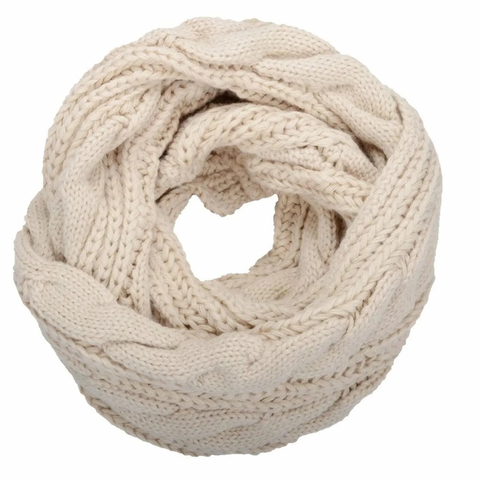 Znbbw Womens Solid Thick Scarf Ribbed Knit Winter Circle Loop Scarf Vintage Teenagers Girls Ring Scarves Autumn Winter Warmer Neck - Image 4