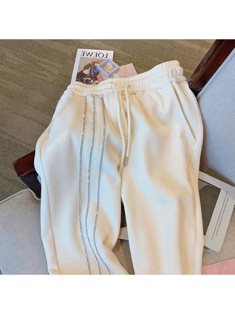 znbbw Autumn Winter Women Casual Elastic Waist Drawstring Jogging Trousers Soft Warm Sport Harem Pants Fashion Sweatpants - Image 6