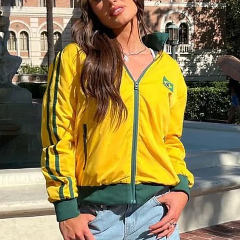 Znbbw and American autumn new women's long sleeved round neck casual letter contrasting printed sports style hoodie - Image 2