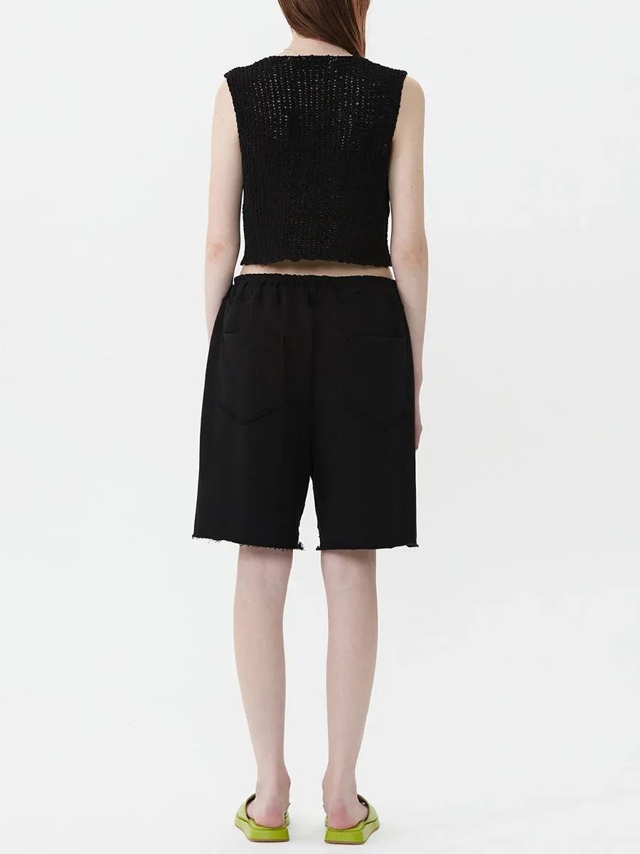 Znbbw Women Knitted Hollow Cropped Camis y2k Aesthetic V-Neck Button Tank Tops Sleeveless Vintage Camisole Harajuku Streetwear - Image 5