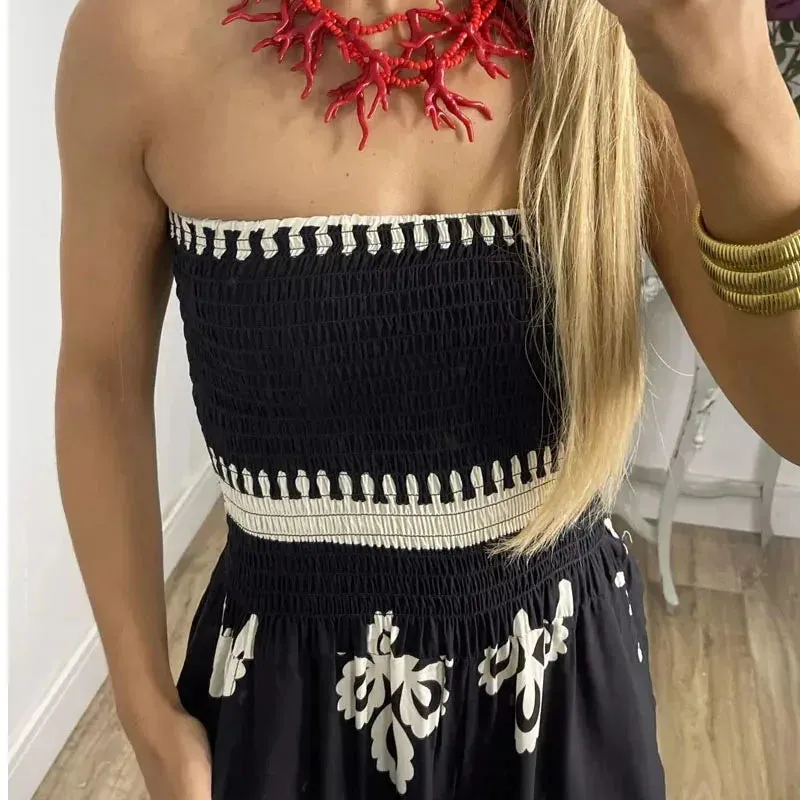 Znbbw Women Jumpsuit Fashion Sexy Print Sleeveless Nipped Waist Loose With Pockets Wide Legs Pants Romper High Streetwear - Image 3