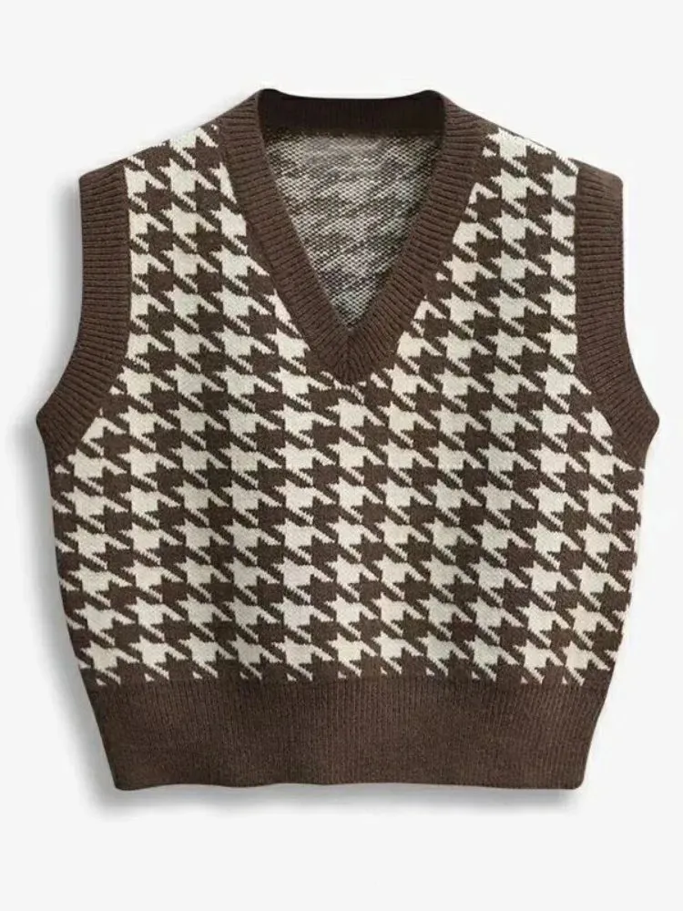 Znbbw Autumn New Sweater Vest Women's Loose Knitted Vest Women's Top sleeveless v neck - Image 6