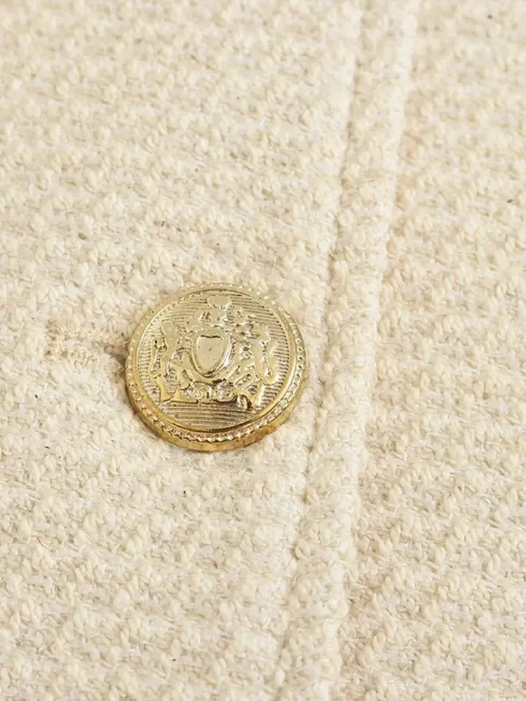 Znbbw 2023 Fashion Women Single Breasted Tweed Blazer Coat Female Vintage Female Long Sleeve Blazers Jacket Outerwear Outfit - Image 4