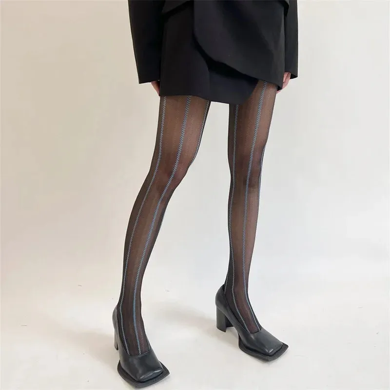 Znbbw Women y2k Sheer Stocking Leggings Wheat Jacquard Tights Pantyhose for Dress Date Club Streetwear - Image 5