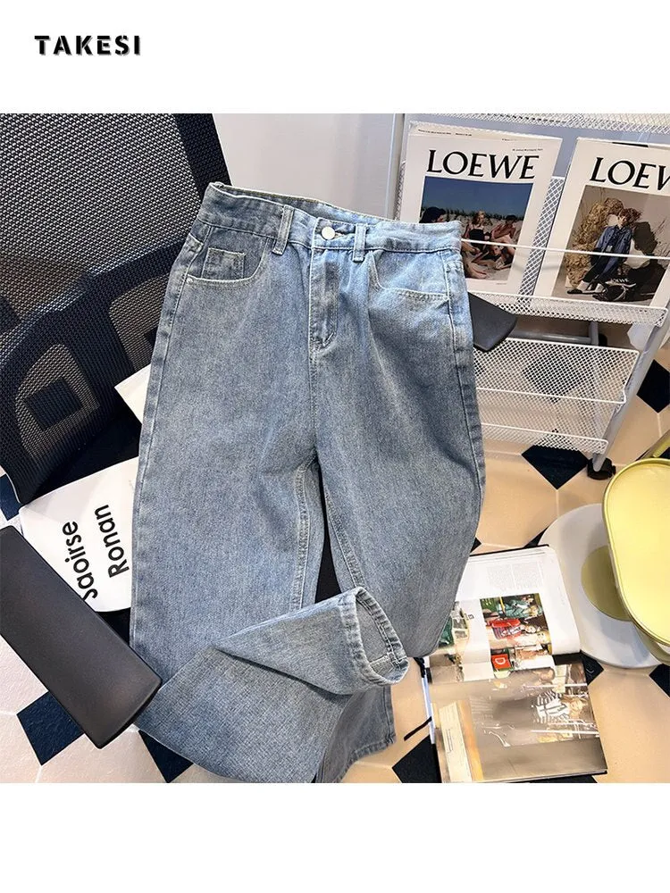 znbbw Women's Fall Baggy Wide Leg Jeans Casual Street High Waist Pants Korean Fashion Loose Straight Pocket Trousers  Y2k Female - Image 5