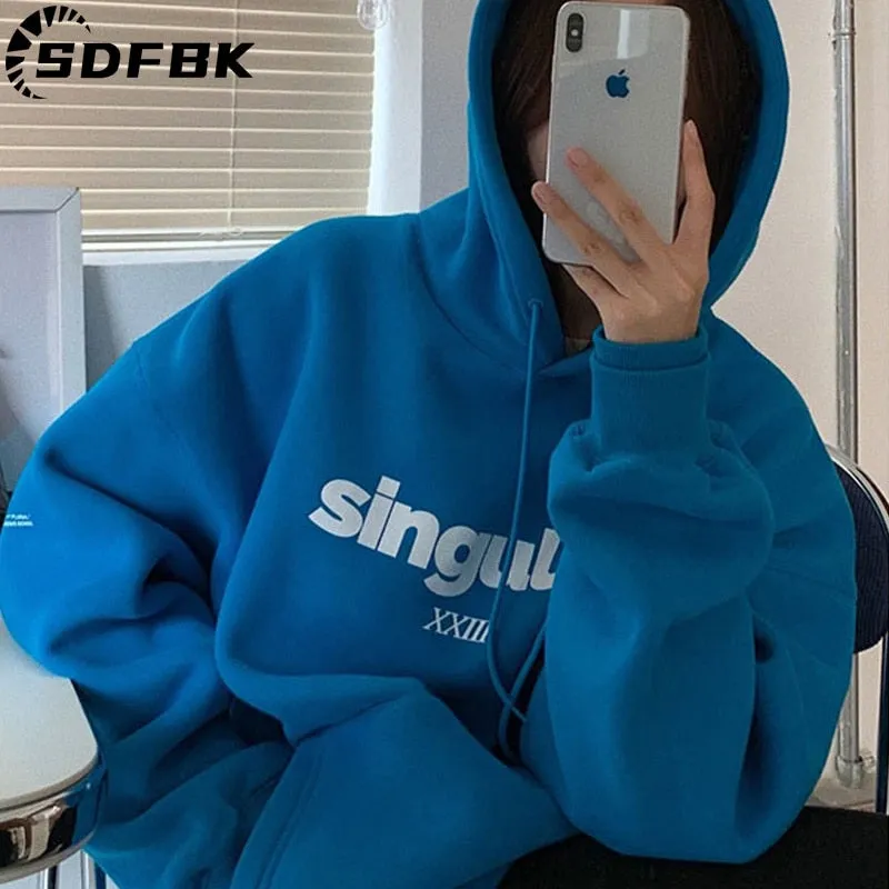 Znbbw Women Oversized Hoodies Casual Streetwear Harajuku Pullover Grey Vintage Long Sleeve Hip Hop Ladies Tops Autumn Women Clothing - Image 3