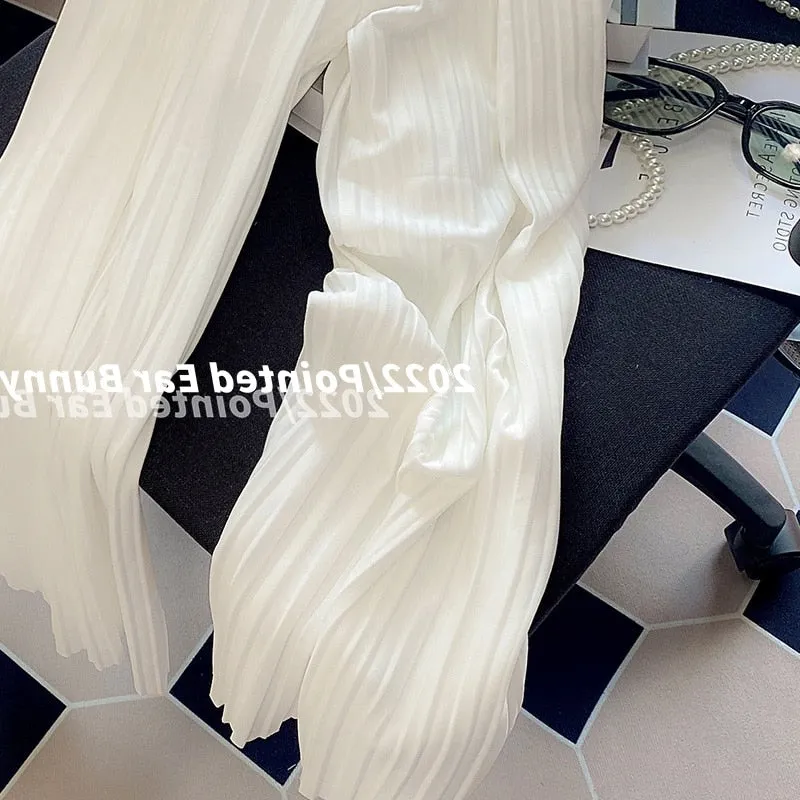 znbbw Women's Pantsuit Set Fashion Simple Solid Color Camis Loose Wide leg Pants Tops + Trousers 2 Piece Set Summer Casual Outfits - Image 3