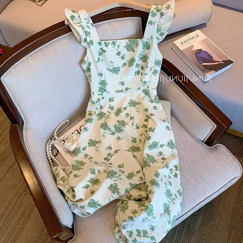 znbbw Women Summer Sleeveless Fashion Baggy Elegantt Flying Sleeve A Line Strap Fashion Cute Midi Dresses Ins Hot Vestidos Ulzzang - Image 5