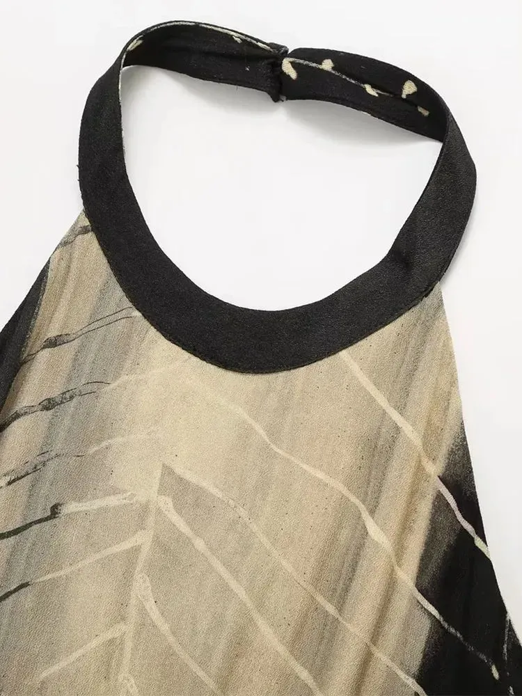 Znbbw TRAF 2023 Women Summer Dress O-neck Sleeveless High Waist Midi Dress Elegant Street Female Party Dresses Vestidos - Image 3