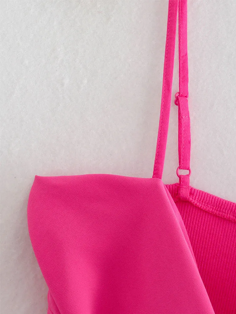 Znbbw 2023 Crop Top Women Sleeveless Party Off Shoulder Spaghetti Strap Backless Korean Bow Tank Tops 202304 - Image 5