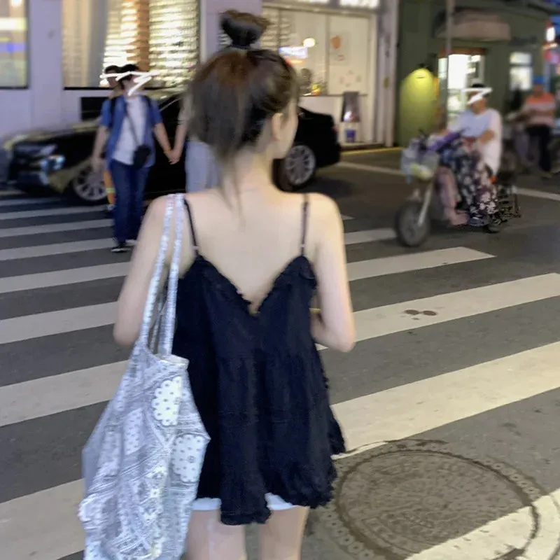 Znbbw Women's Camisole Tank Korean Style Sweet Casual Spaghetti Straps Vest - Image 5