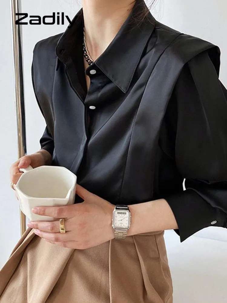 znbbw 2023 Summer Elegant Long Sleeve Solid Work Shirt Women Office Lady Button Up White Shirt Blouse Casual Female Clothes - Image 4