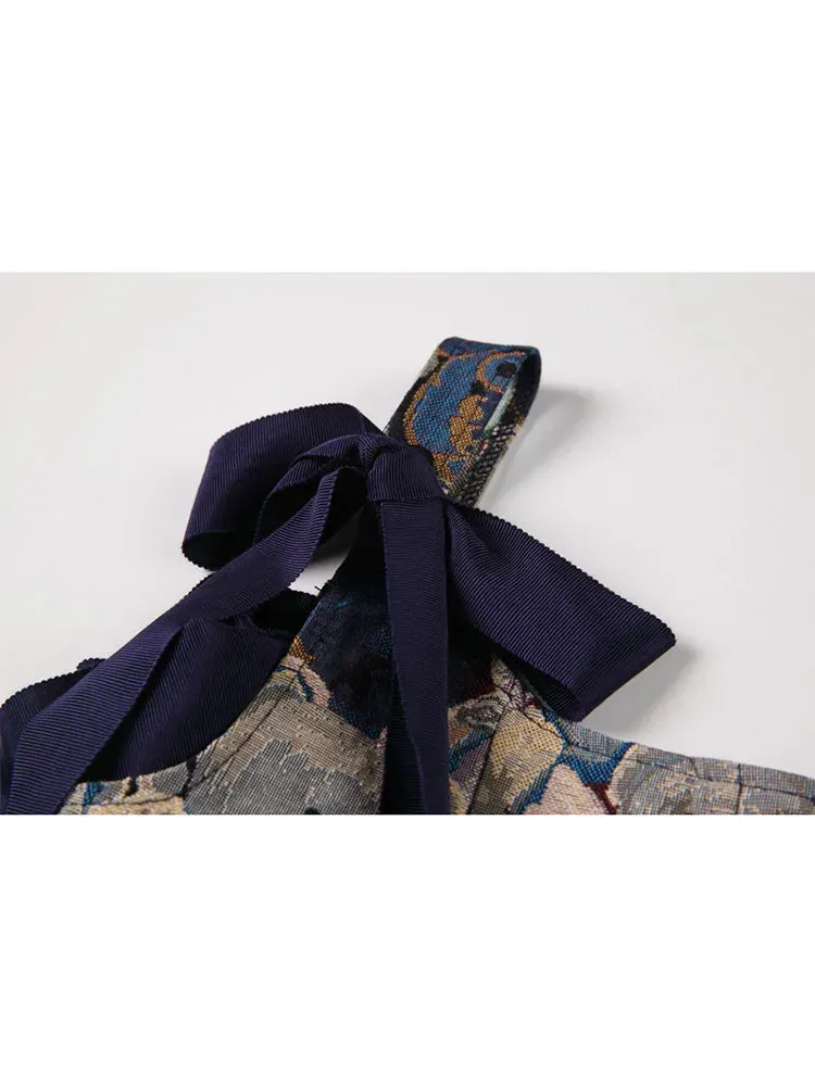 Znbbw 2024 Korean Cute Bear Jacquard Bow Women Suspender Vest Summer Y2K Vintage Casual Sleeveless Off Shoulder Ladies Crop Tops - Image 4