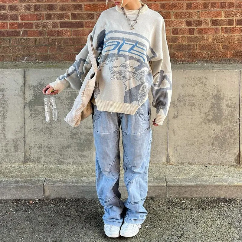 Znbbw Women Winter Y2K Pullovers Sweaters Korean Fashion Fairy Grunge Knitted Streetwear Sweater Harajuku Men Pullover Knitwear Tops - Image 2