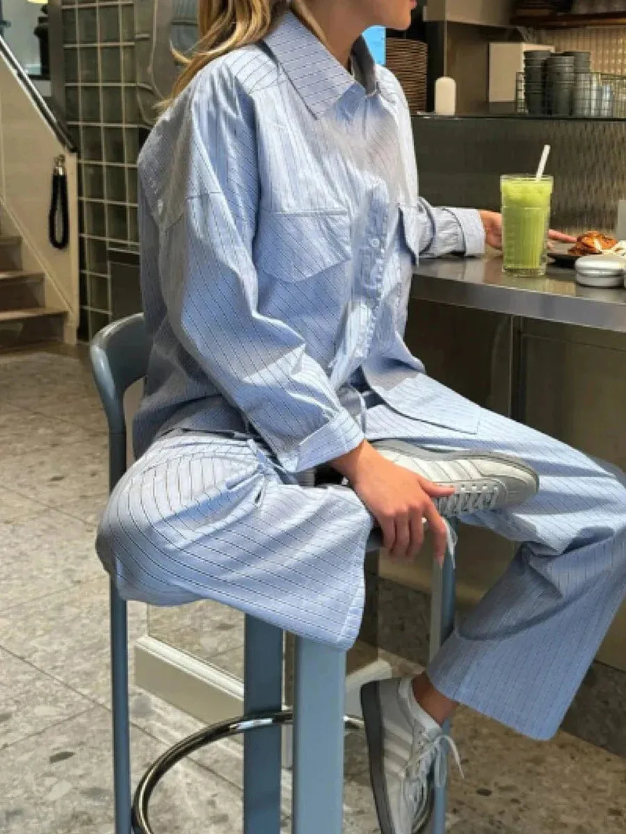 Znbbw Women's Vintage Comfy Casual Stripe Print Pants Drawstring Elastic Waist Loose Pants Trousers 2000s Aesthetic Bottoms Streetwear - Image 4