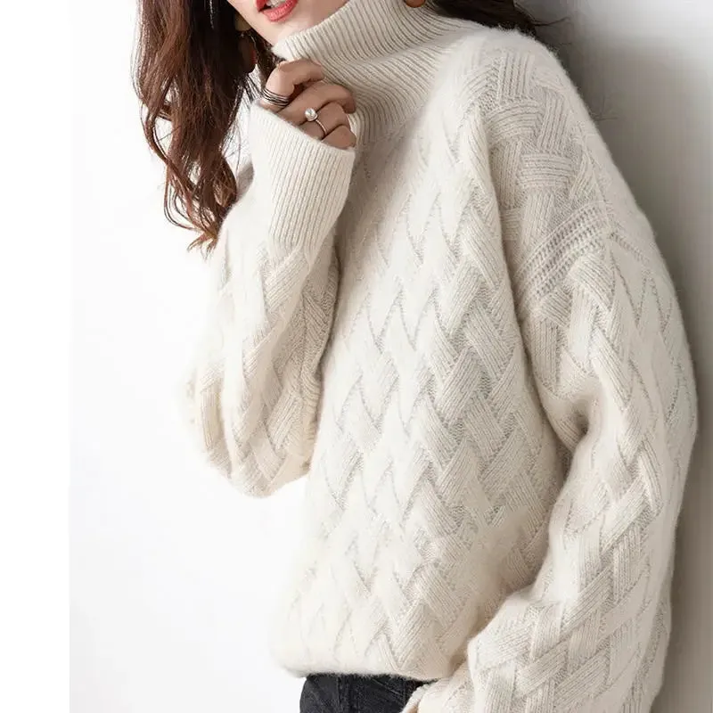 Znbbw Women Loose Sweater Winter Casual Chic Cashmere Oversize Thick Sweater Pullovers Pullover Female Long Sleeve - Image 3