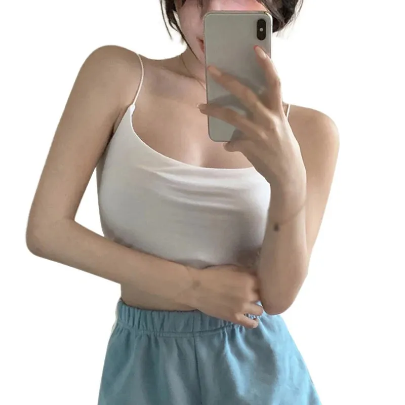 Znbbw Women's Camisole Slim Fit Sleeveless Tank Top Lightweight Crop Top Spagetti Strap  Casual Base Shirt - Image 7