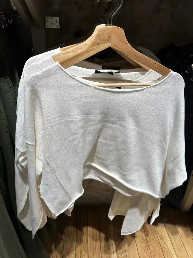 Znbbw Women Solid Raw Trim Cropped Sweatshirts Sexy Scoop Neck Soft Cotton Autumn Pullovers Top Vintage Streetwear Loose Hoodies Y2k - Image 4