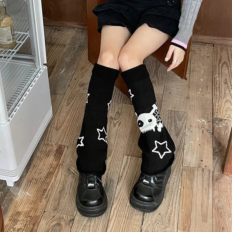 Znbbw Academic Skeleton Socks Y2K Wide Leg Socks Knitted Warm JK Girls Leg Warmers Long Leg Lolita Socks - Image 5