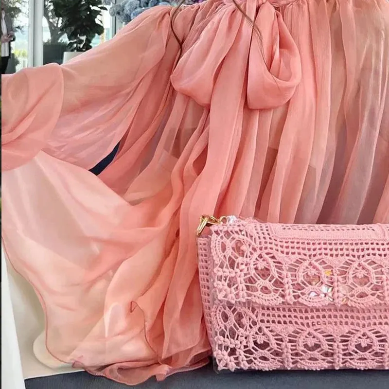 Znbbw Women Two Piece Set Summer Fashion Elegant Lace Up Long Sleeve Top Casual Loose Wide Legs Pants Sets High Streetwear - Image 3