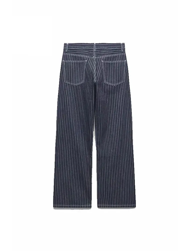 Znbbw Women Vintage Jeans For Women 2023 Striped Denim Jeans Work Pants Women jeans - Image 5