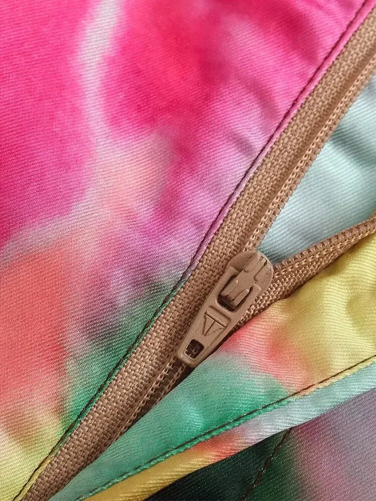 Znbbw 2023 Spring Autumn Pant Women High Waist Floral Print Casual Wide Pants Womens Streetwear Straight Trousers Women 202307 - Image 5