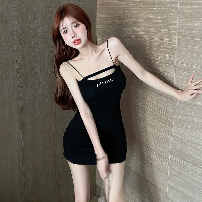 Znbbw Women's Summer Korean Version Dress Slim Fit Sexy Tight Strap Dress - Image 2