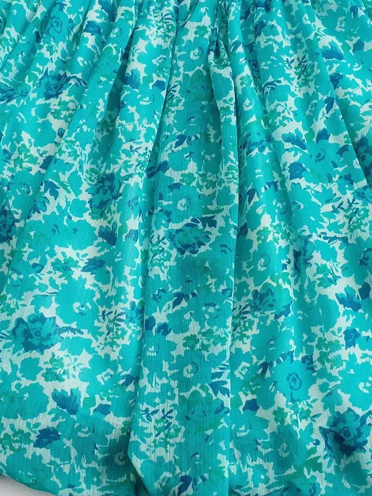 Znbbw ZBZA 2023 Women Summer Floral Dress Women Sexy Off Shoulder A-line Mini Party Dresses Casual Bandage Ruffle Beach Dress - Image 2