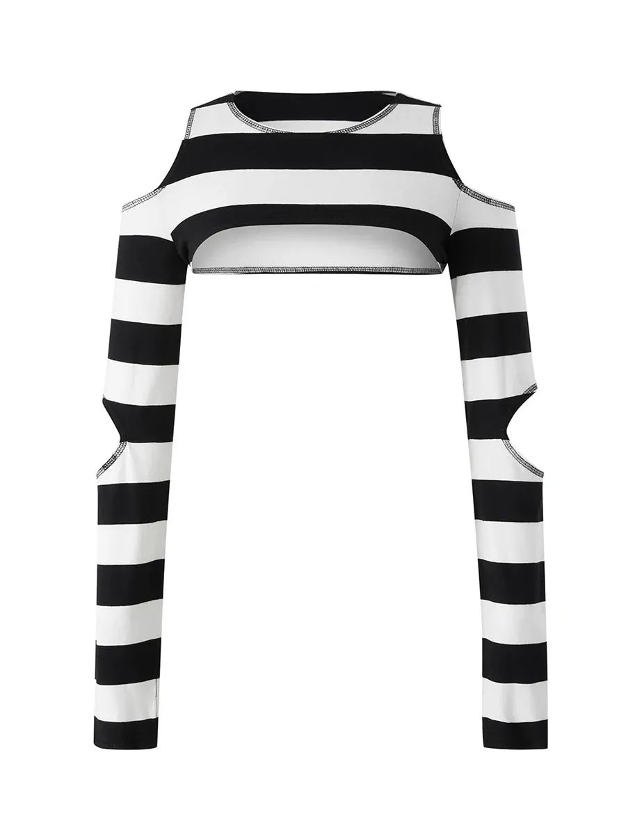 Znbbw Women Long Sleeve Crochet Crop Tops Crewneck Hollow Out Cover Up Top Knitted Crop Top Mesh Fishnet Pullover T-shirts Tees - Image 5