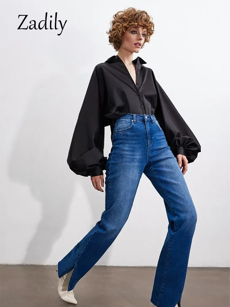 znbbw 2023 Spring Vintage Lantern Long Sleeve Women White Shirt Office Lady Button Up Solid Woman Tunic Blouse Female Clothing - Image 6