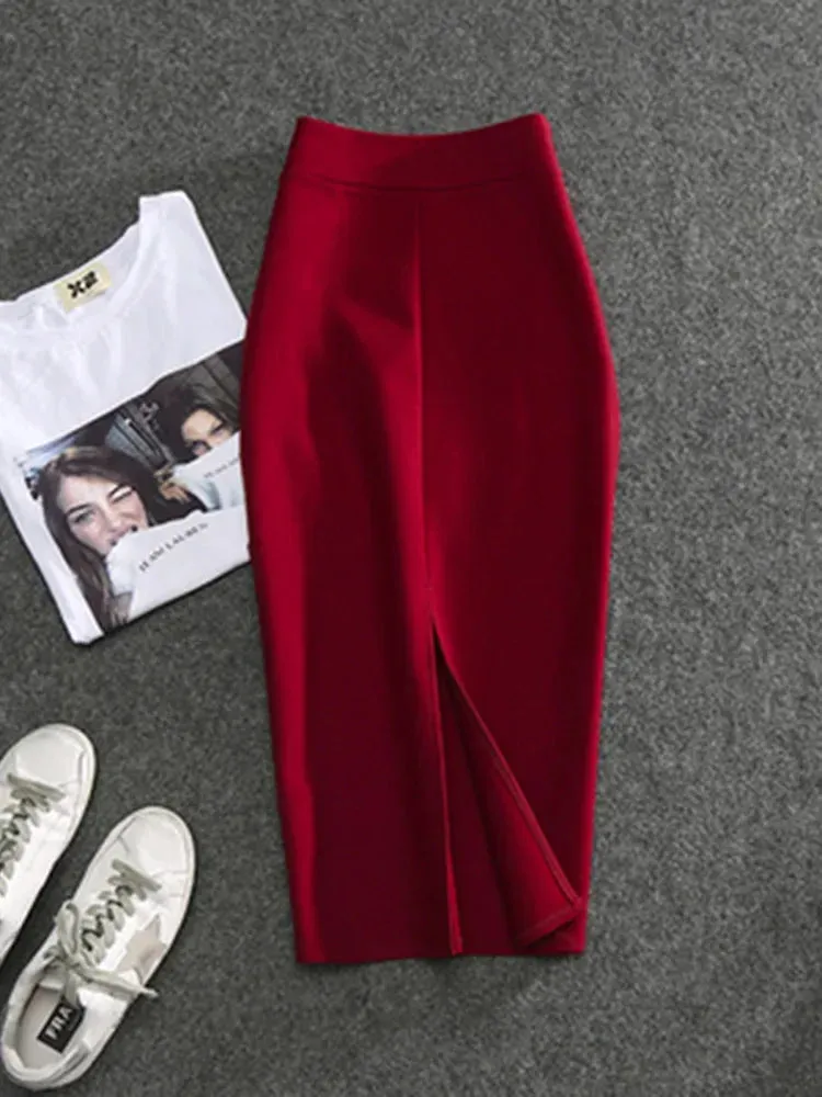 Znbbw Women's Pencil Skirts Solid Pur High Waist Slim Skirt Fit Girl Summer Office Lady Elastic Female Sexy Tube Faldas PL211 - Image 9