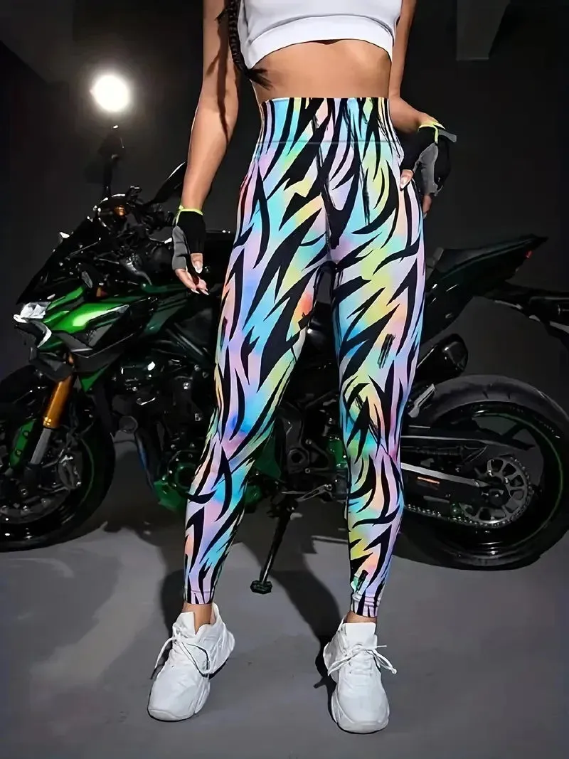 Znbbw Dye Yoga Fitness Leggings Women High Waist Seamless Pust Up Butt Leggings Sexy Print Workout Outdoor Yoga Pants - Image 2