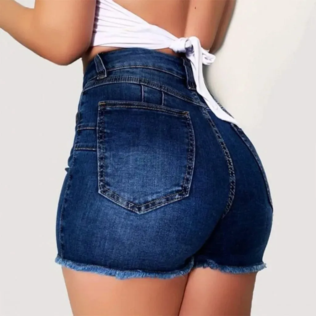 Znbbw Women Push Up Denim Shorts Ripped Jeans High Waisted Hotpant Slim Fit Denim Short Summer Fashion Female Sport Ultra Shorts - Image 9