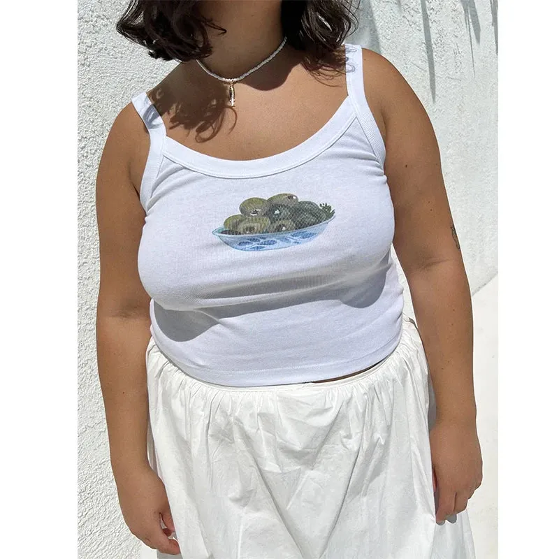 Znbbw y2k Fairycore Grunge Cartoon Print Sleeveless Crop Tops Tanks for Women Summer Slim Fits O-neck Camis Y2K Tops Vintage - Image 10