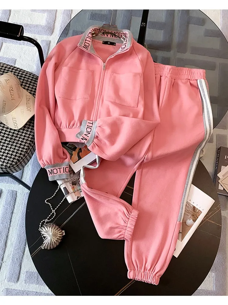 znbbw Womens Casual Fashion Pants Suits Autumn Winter All-match Sports Style Trousers and Cardigan Sweatshirts 2 Piece Sets Outfits - Image 3